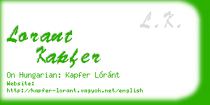 lorant kapfer business card